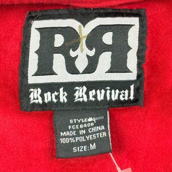 NEW WITH DEFECT Rock Revival Men Black/Red/Green Camouflage Hoodie Vest Jacket M - Picture 10 of 13